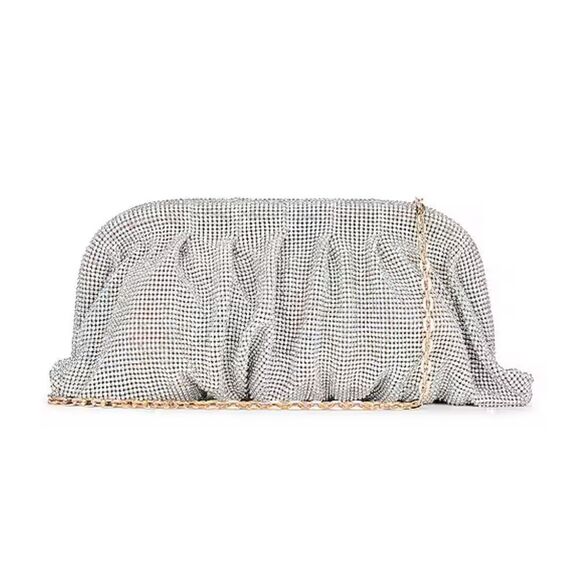8 Other Reasons Rhinestone Clutch Silver shoulder evening bag purse Revolve - Picture 1 of 16